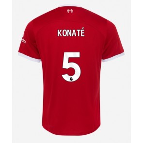 Lacne Muži Futbalové dres Liverpool Ibrahima Konate #5 2023-24 Krátky Rukáv - Domáci